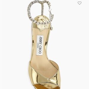 Gold and genuine crystal stiletto